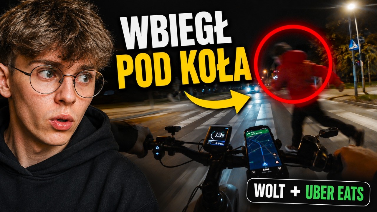 WBIEGŁ NA PASY, NIE MIAŁEM SZANS WYHAMOWAĆ (Wolt / Uber Eats)
