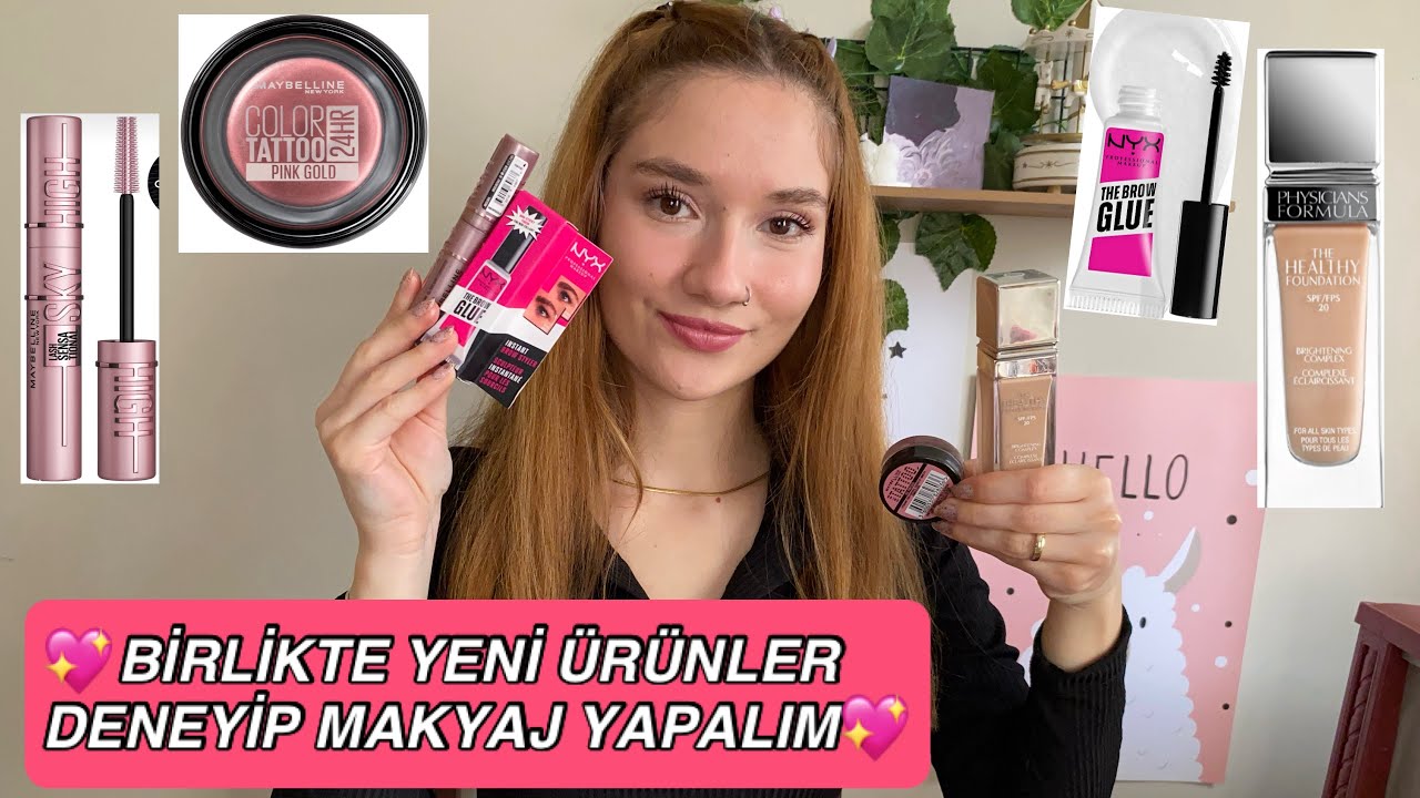 YENİ ÜRÜNLER DENİYORUZ💖/Physicians Formula fondöten,Maybelline color tattoo,Nyx brow glue✨