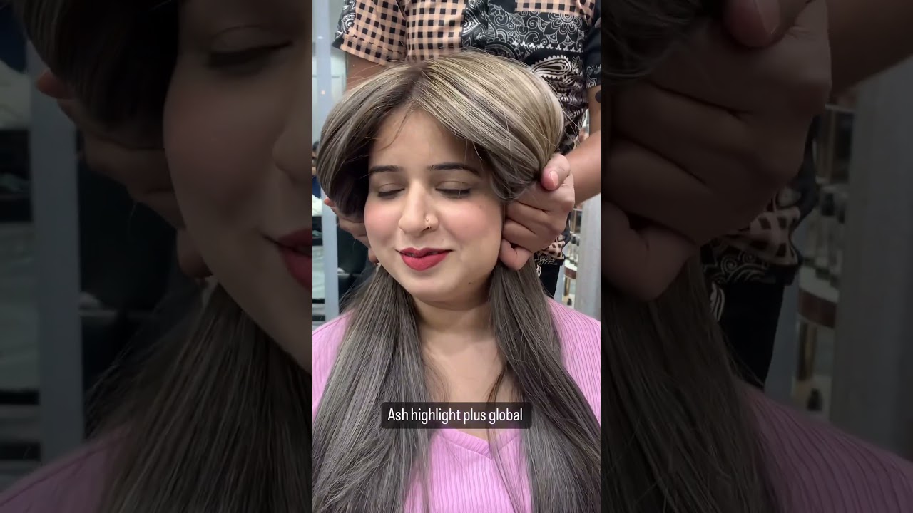 Ash highlights plus global  alisha empiresalon ☎️9899130018/7838480808 #ashcolour #highlight #global
