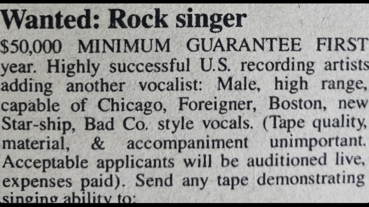 Rock Singer Wanted: The Story of of Boston's Secret Frontman