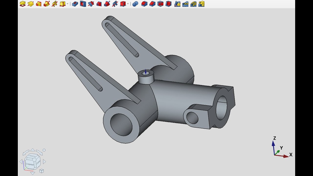 11. FreeCAD 1.0 Для начинающих с нуля! Пример  модели. Передвигаем эскиз. Инструмент Отверстие