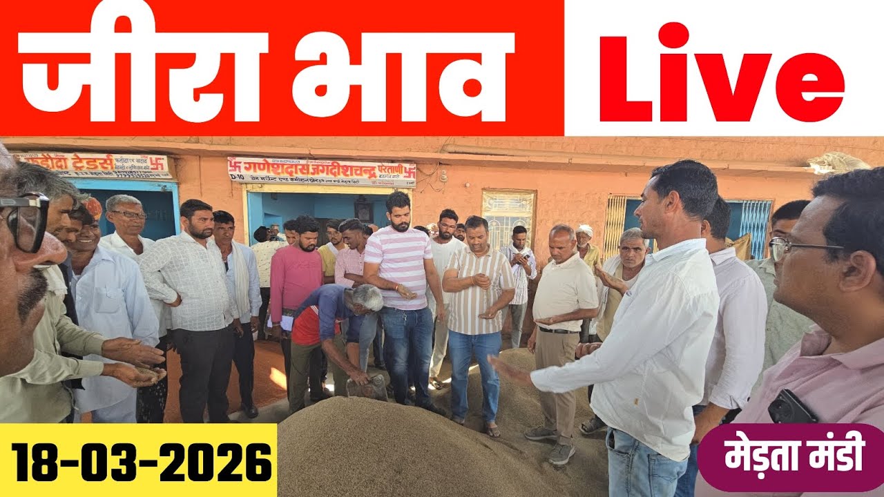 मेड़ता मंडी जीरा भाव Live | Jeera Bhav Today | Merta Mandi Bhav Online 18.03.2026