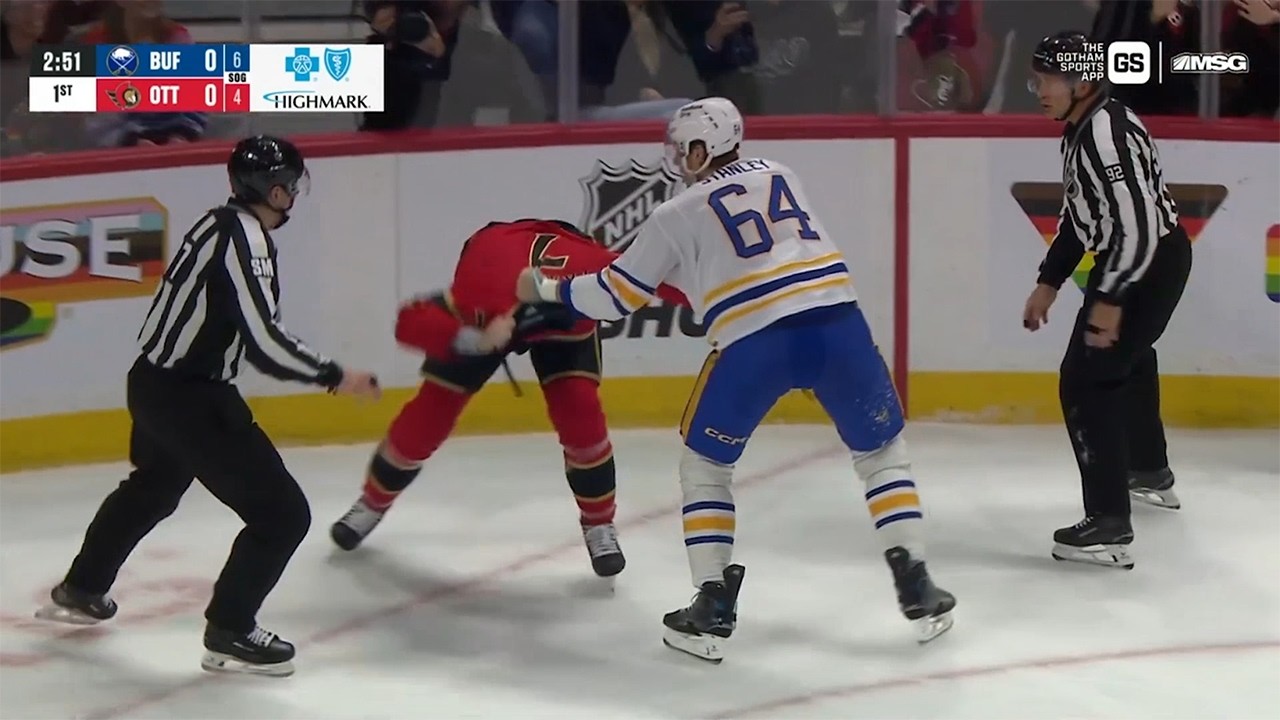 Brady Tkachuk Drops 🥊 Gloves 🥊 With Logan Stanley