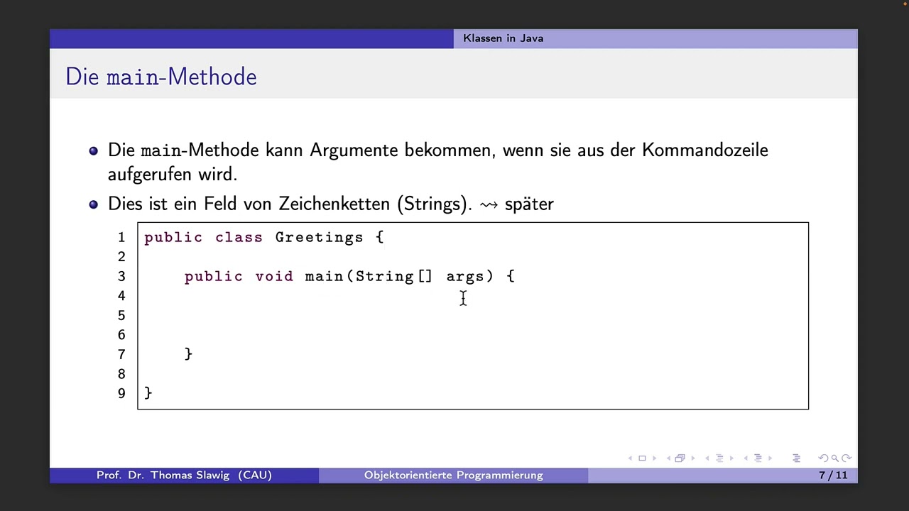 Objektorientierte Programmierung mit Java 3: Eine erste Klasse in Java: Hello World