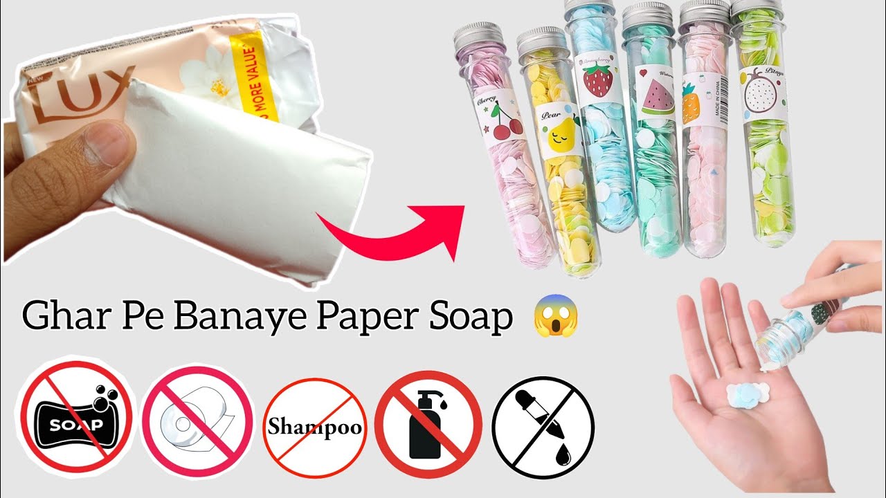 DIY Paper Soap 🧼 Without ❌ Soap Base At Home | How To Make Soap Paper Sheets Only 2 Ingredients 💞✨