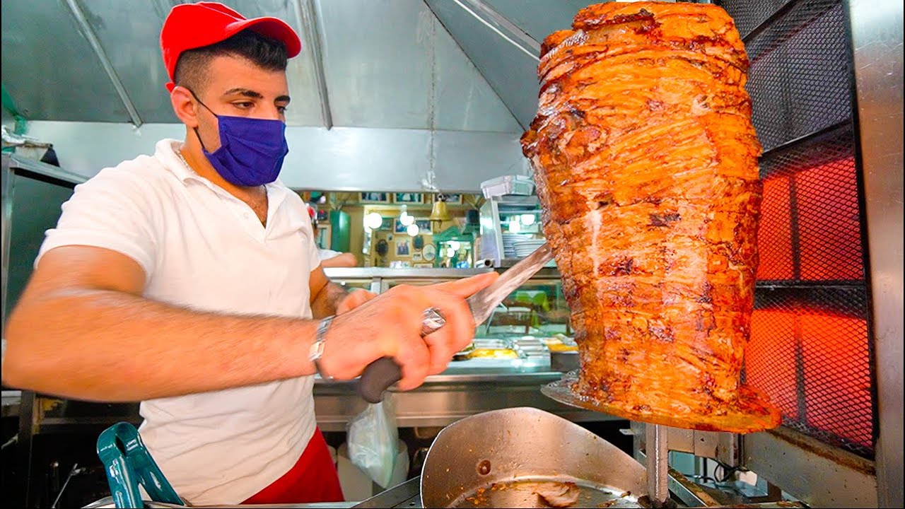 Greek Street Food in Athens - CRAZY GYRO + Amazing OCTOPUS at Seafood Taverna in Greece!!