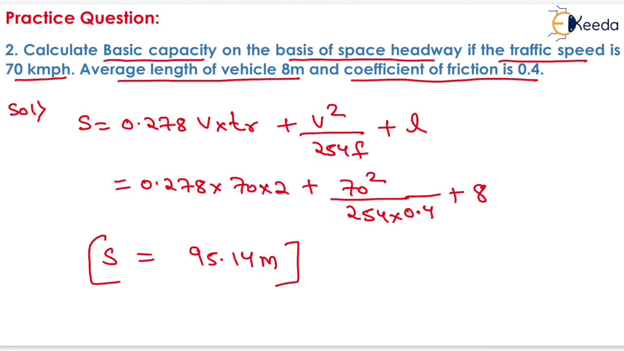 2nd numerical of basic capacity - Traffic Engineering - Transportation Engineering - GATE