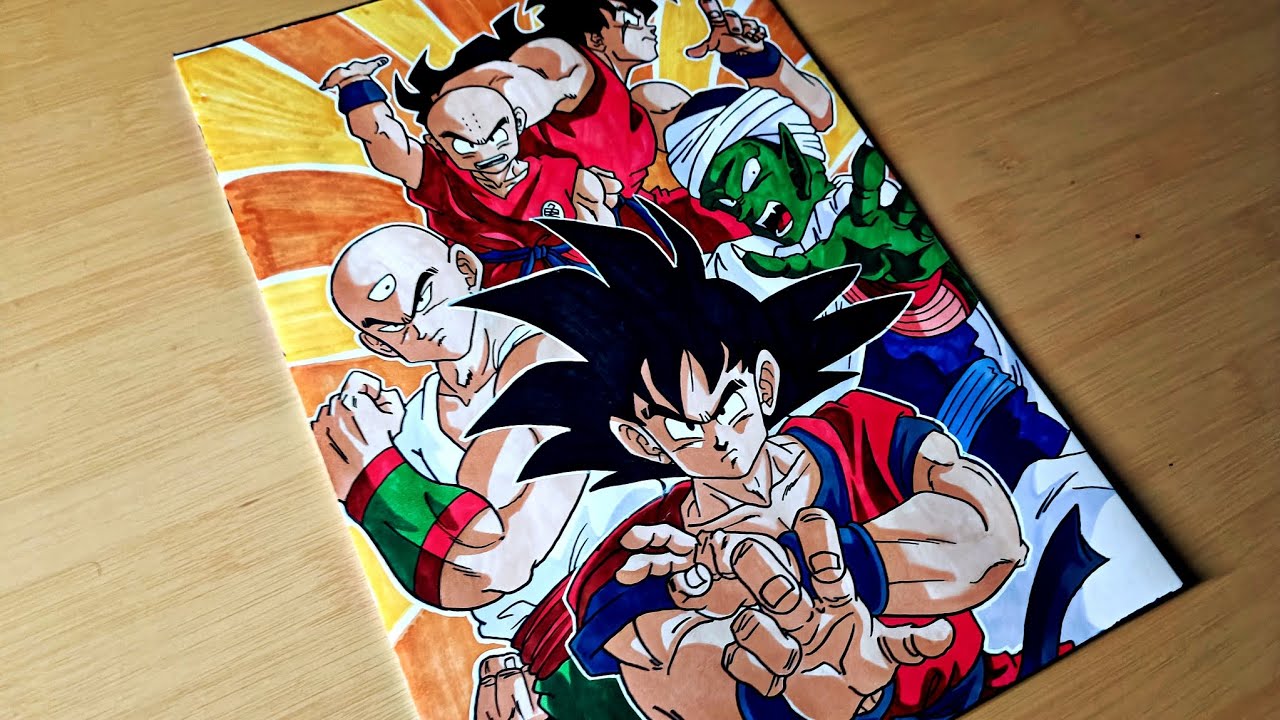 DIBUJO POSTER DRAGONBALL Z OLD SCHOOL 🔥