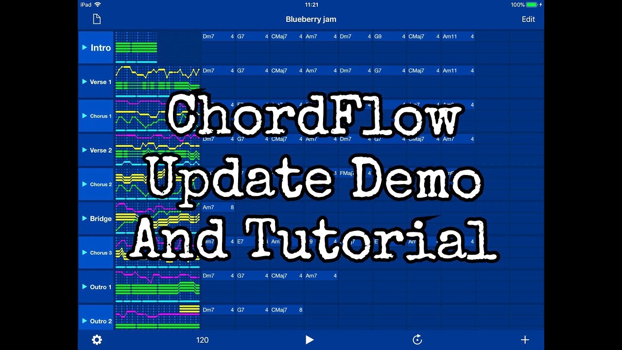 CHORDFLOW Update Demo And Turorial - Including MIDI Set-Up - for the iPad