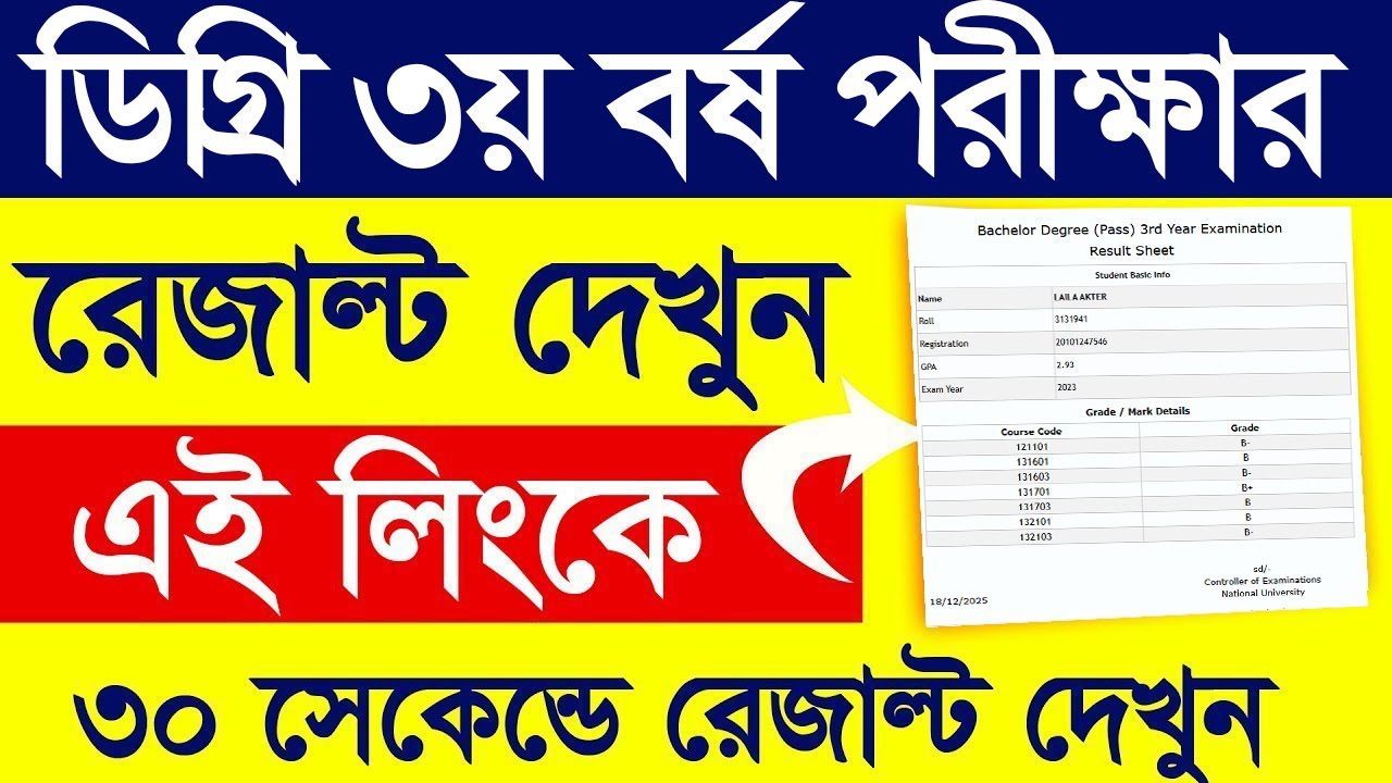 Degree 3rd Year Result Published 2025 || How to Check Degree 3rd Year Final Exam Result 2025