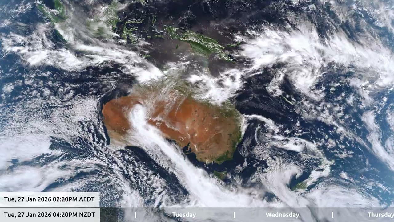 30 Jan 2026, 5 day weather timelapse Australia / New Zealand