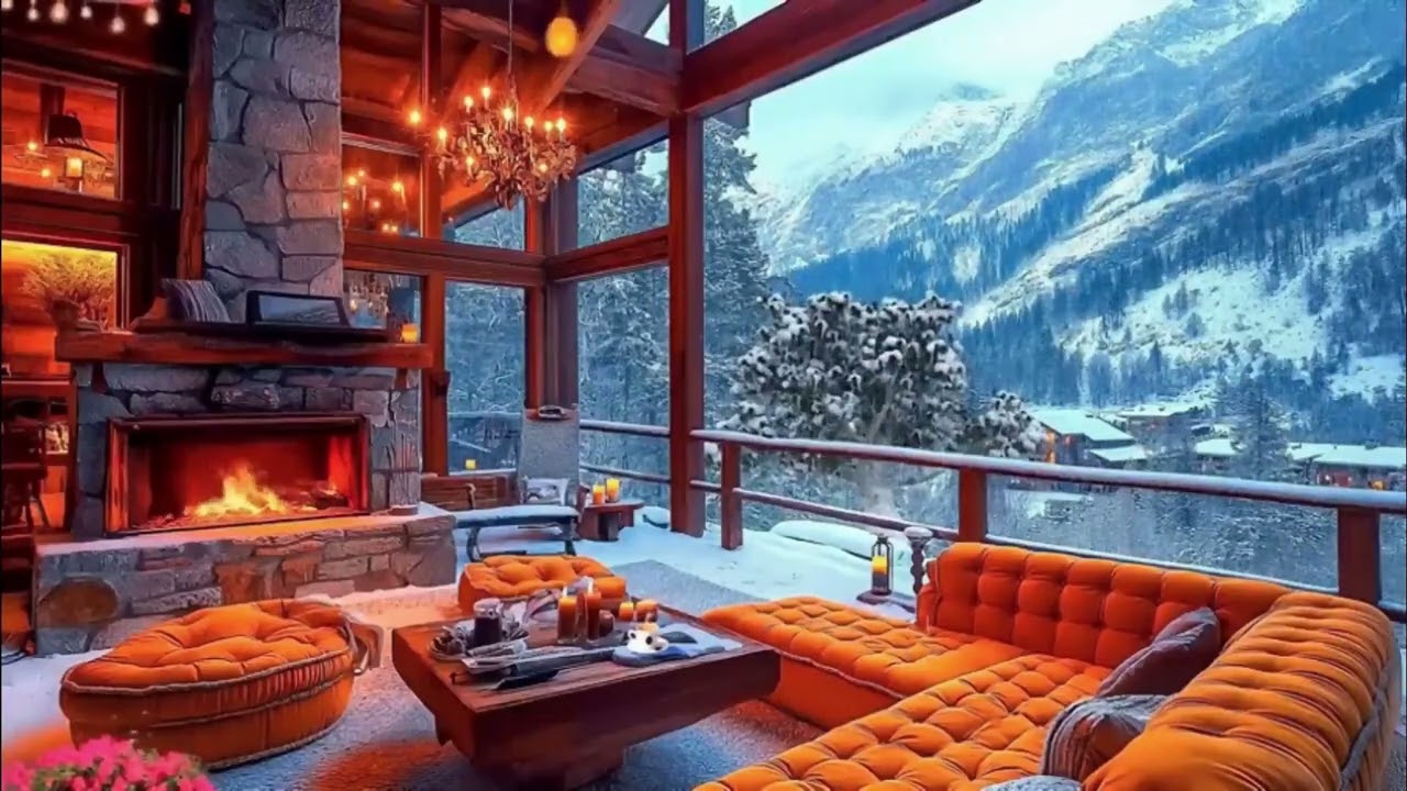 Alpine Ambience - Snowy Ambience - Soft Music - Study • Sleep • Relax - Peaceful Sounds