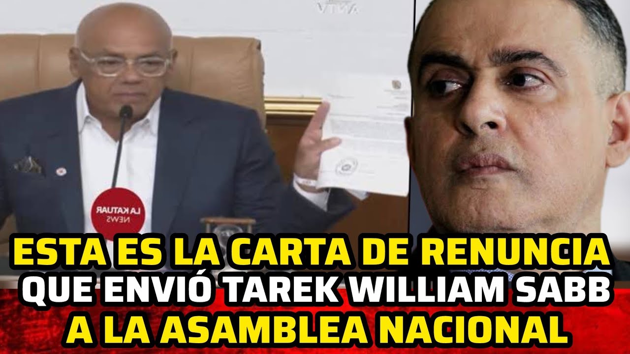 ESTA ES LA CARTA DE RENUNCIA DE TAREK WILLIAM SABB QUE ENVÍO AL PARLAMENTO