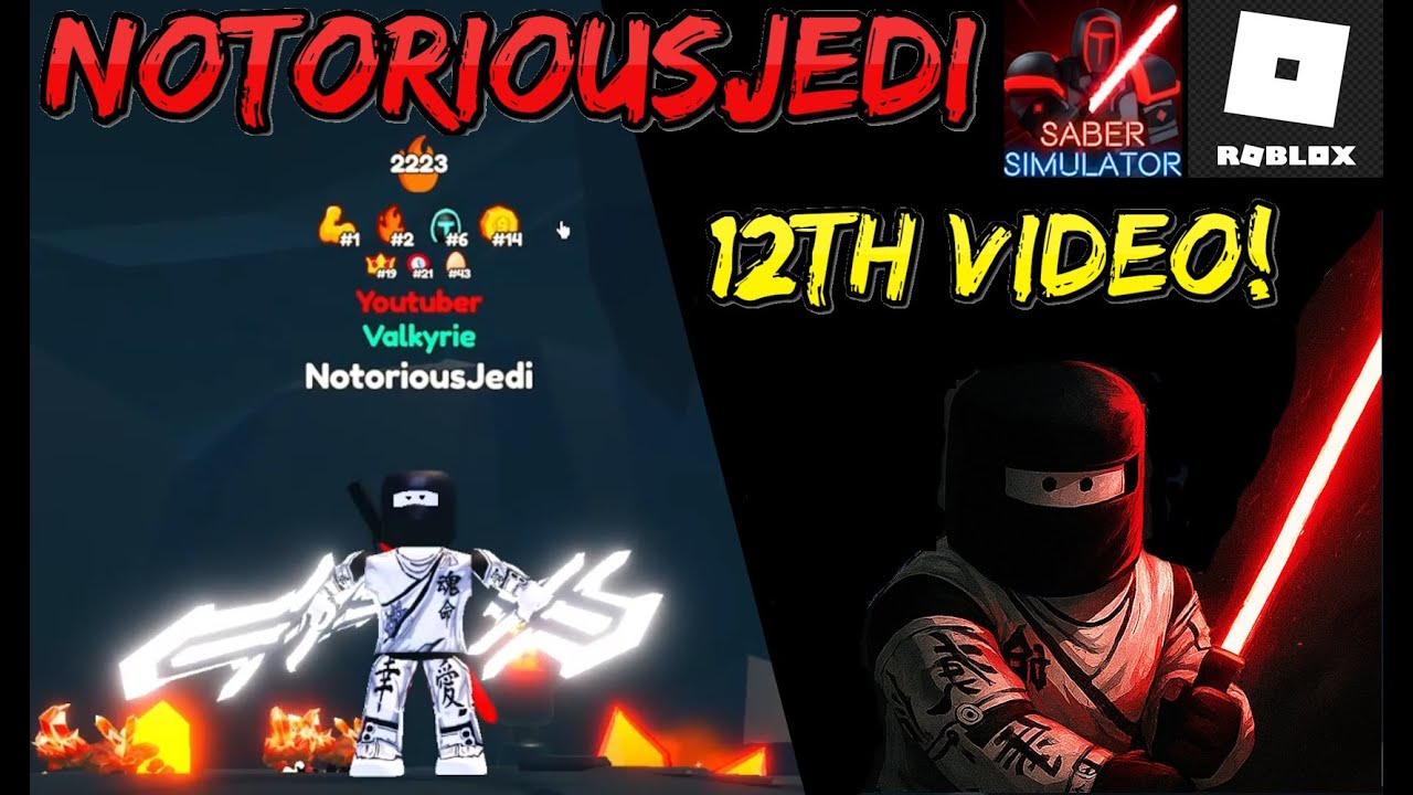 NotoriousJedi plays Saber Simulator on Roblox! Update coverage! Auto daily! Fire grinding and more!