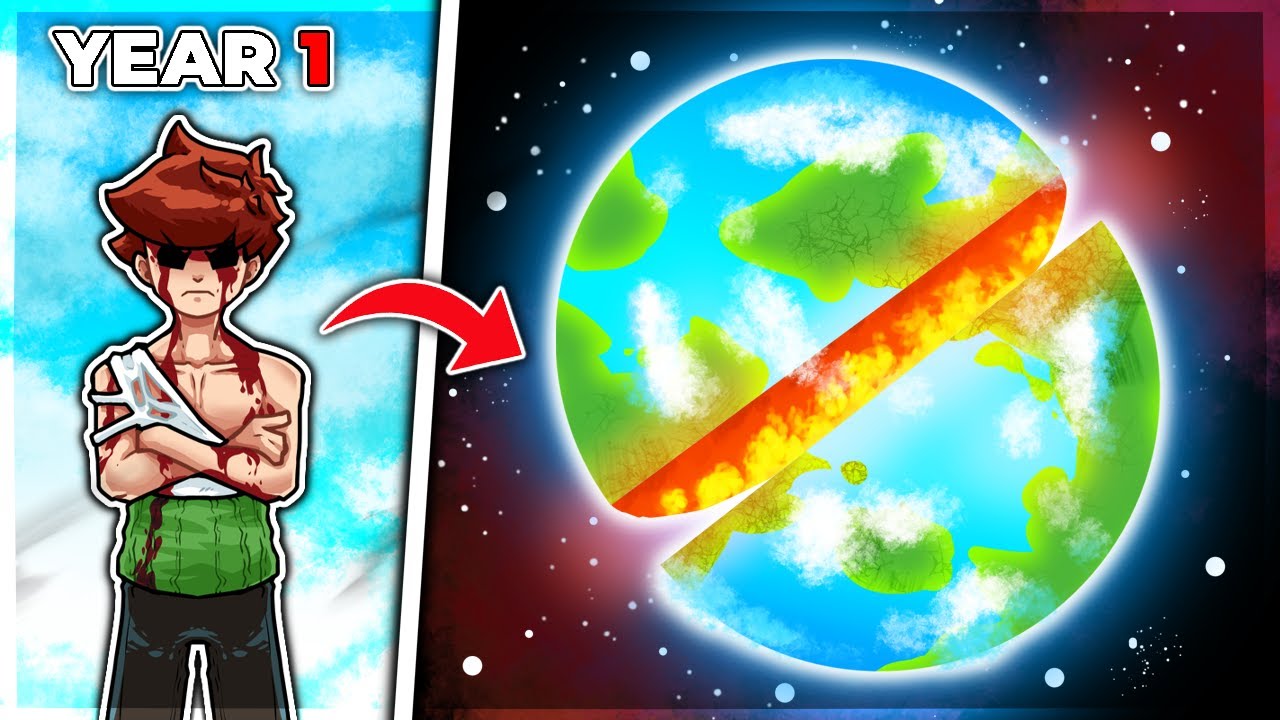 Training 1000 years to SLICE the WORLD in half in Roblox