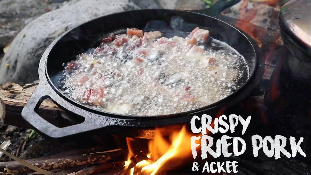 Crispy Fried Pork and Ackee | Jamaica Outdoor Cooking