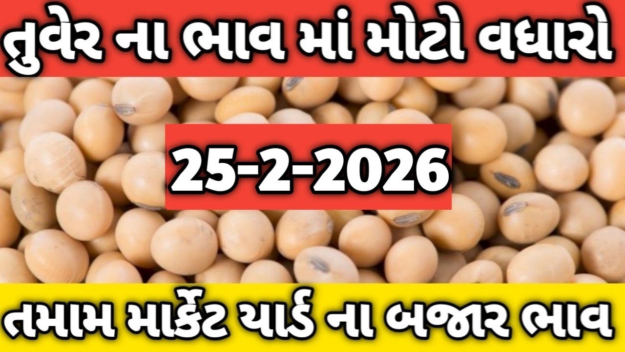 તુવેર માં જોરદાર તેજી📈|તુવેર ના ભાવ|aaj na bajar bhav|તુવેર ના બજાર ભાવ|25-2-2026|નવી તુવેર ના ભાવ