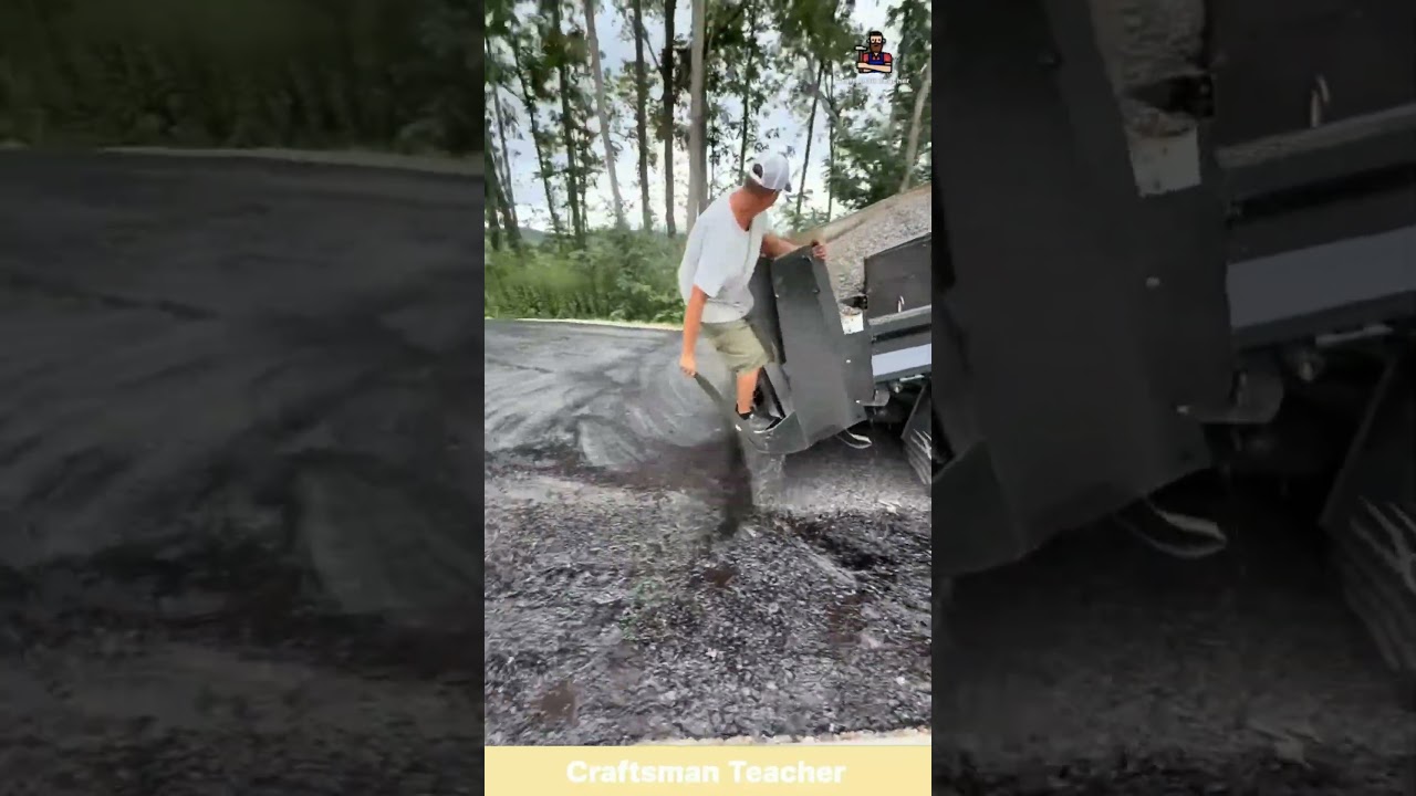 The Step Before Asphalt Laying the Perfect Gravel Base #shorts #construction #road