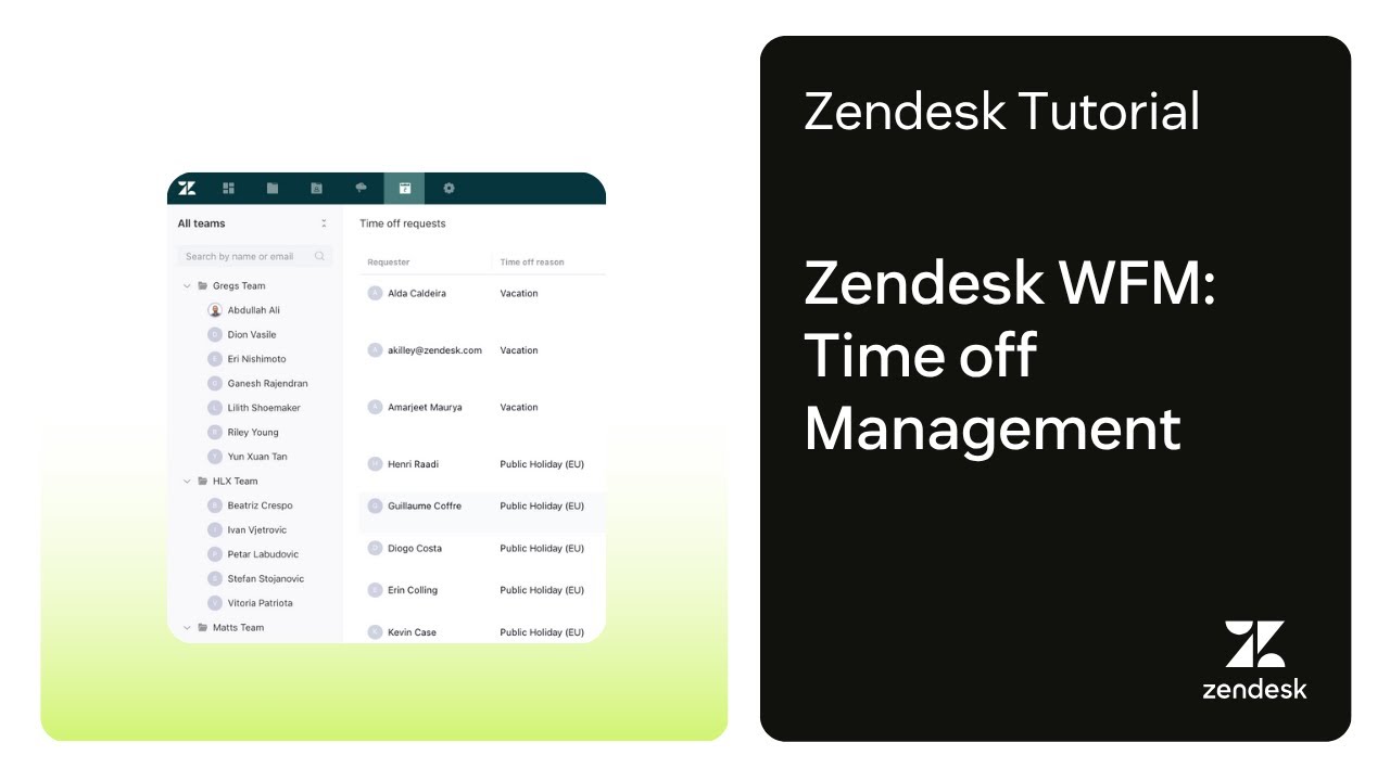 Zendesk WFM: Time off Management