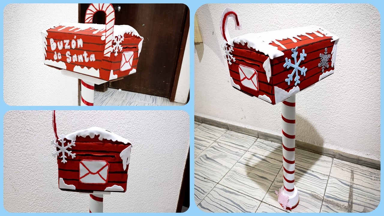 Buzón de Santa \ Buzon navideño 🎄 (de cartón ) DIY te enseño cómo hacerlo