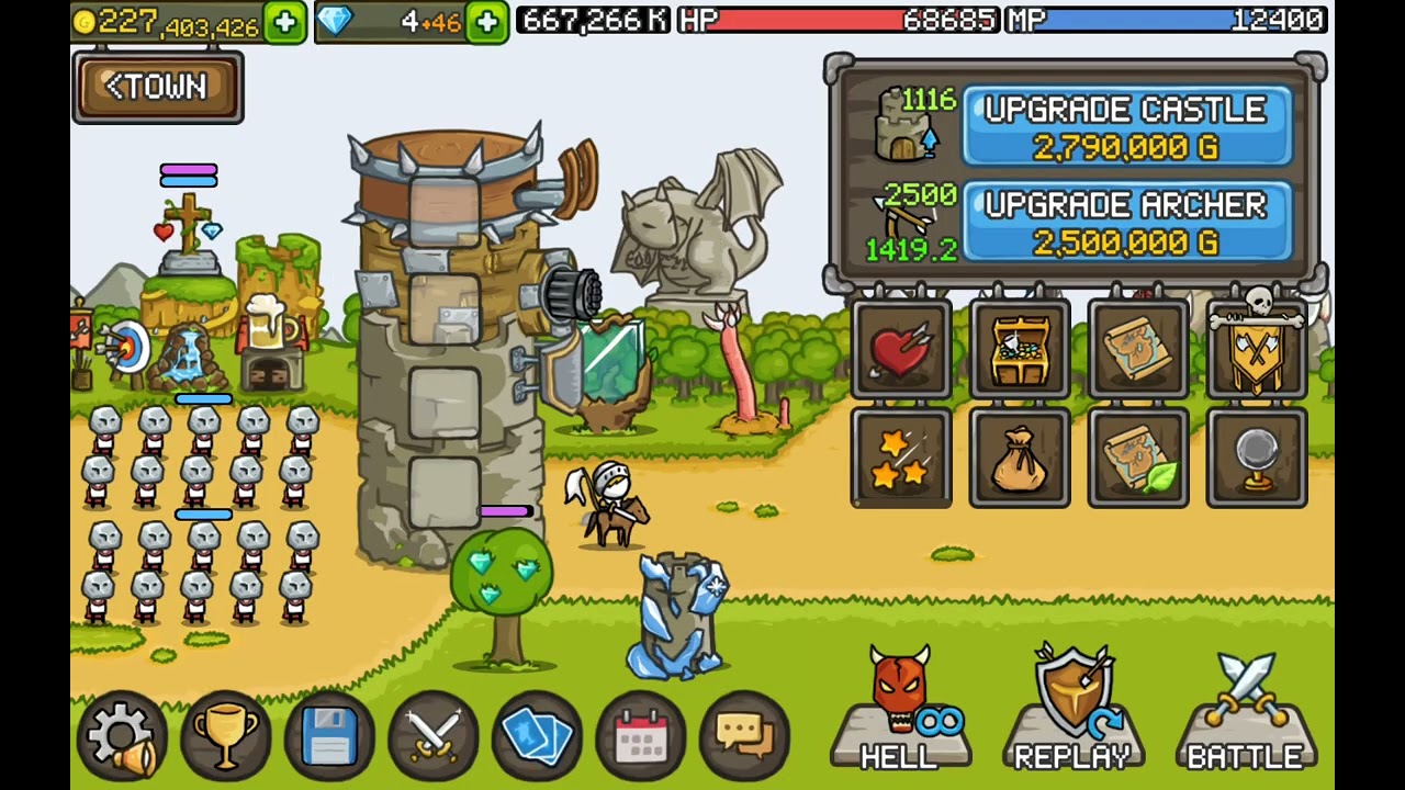 Grow castle:Physical wave build