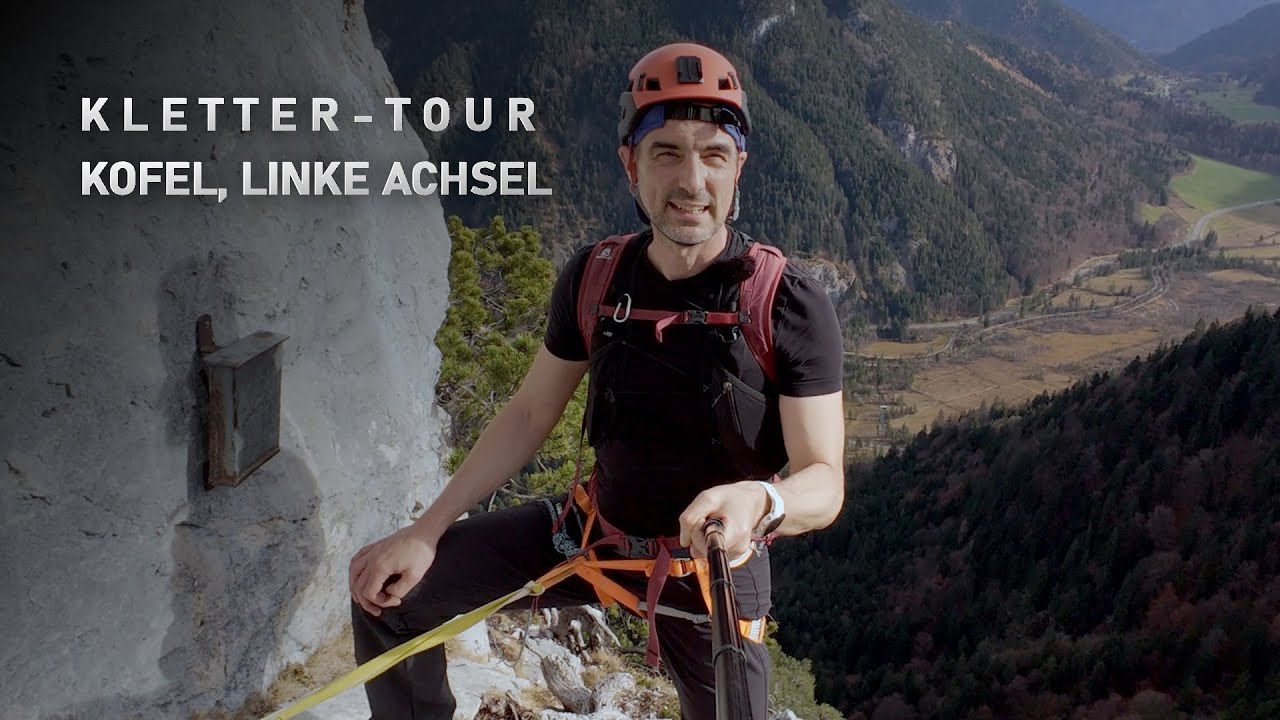 Kletter-Route Linke Achsel am Kofel - Klettern mit Seil und Gurt in den Ammergauer Alpen