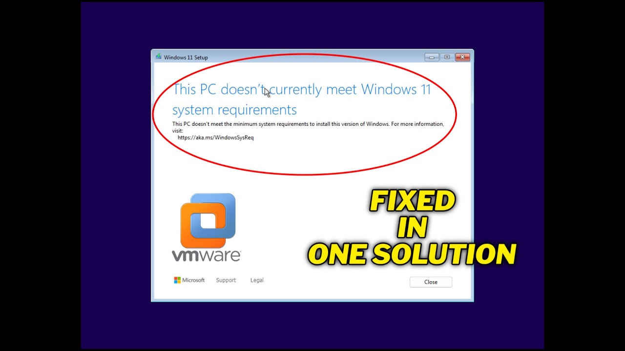 How to fix this pc does not currently meet windows 11 in VMware workstation.