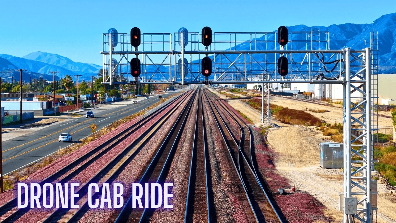 DRONE CAB RIDE Over The Tracks & MASSIVE INTERMODAL YARD