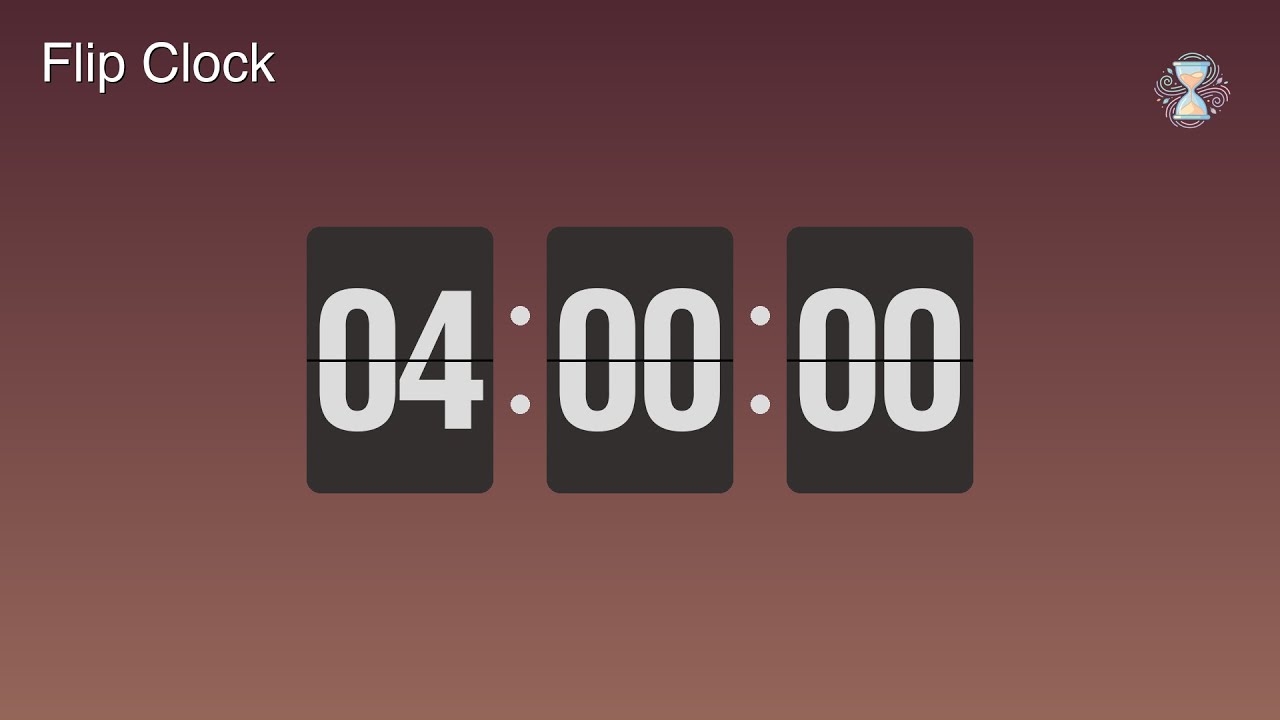 4 Hour Timer ⏱️ Rose Gold Flip Clock | Half workday+ Timer - ChronoFlow