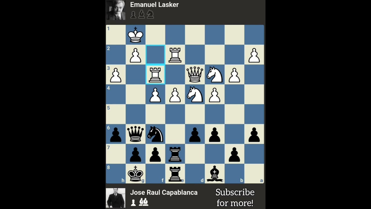 CAPABLANCA vs LASKER. World Chess Championship. Havana 1921.