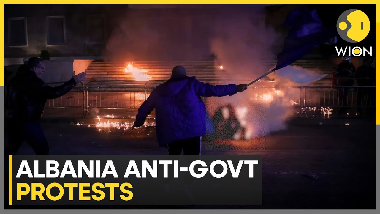 Albania Protests: Protesters Hurl Petrol Bombs at PM Edi Rama's Office Building | WION News