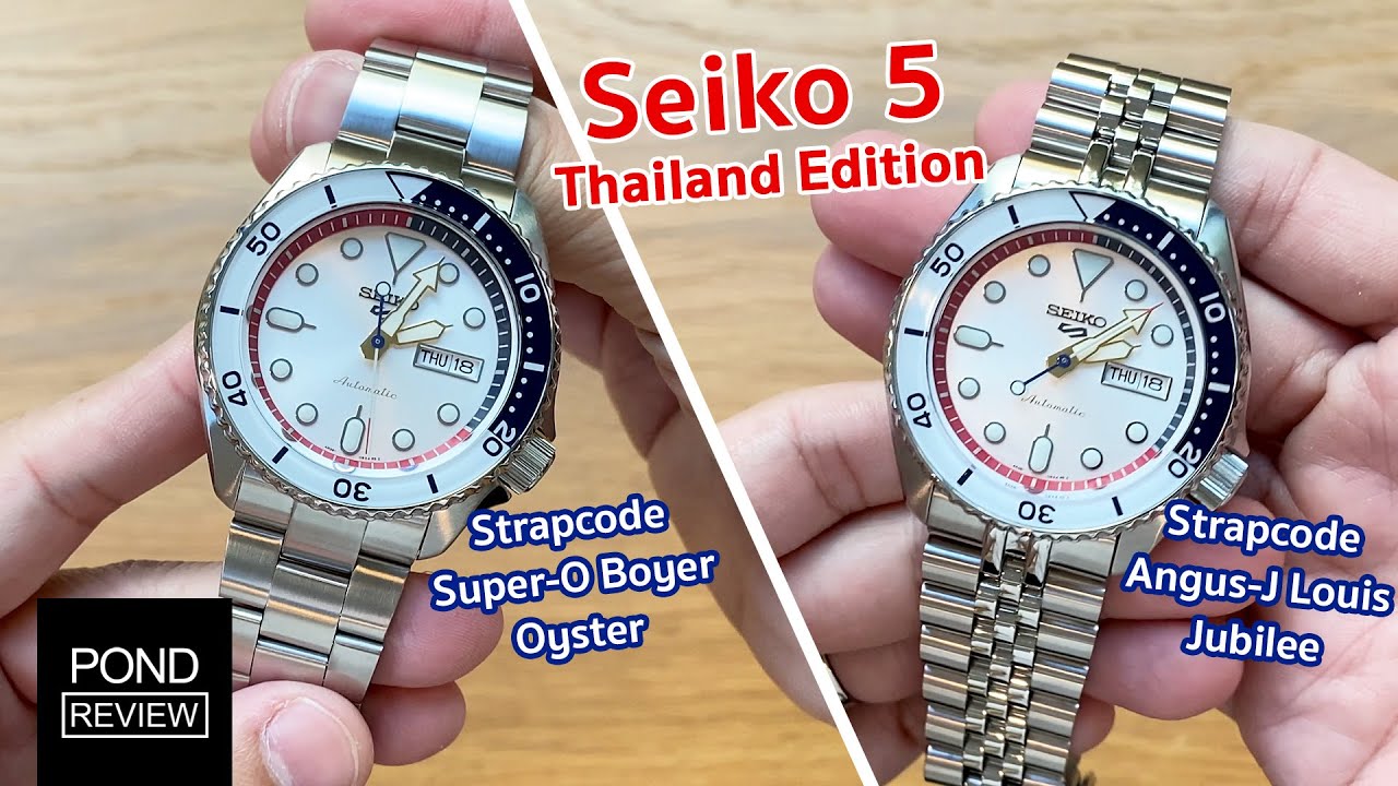 Seiko 5 Sports Thailand Edition + Strapcode Oyster & Jubilee - Pond Review