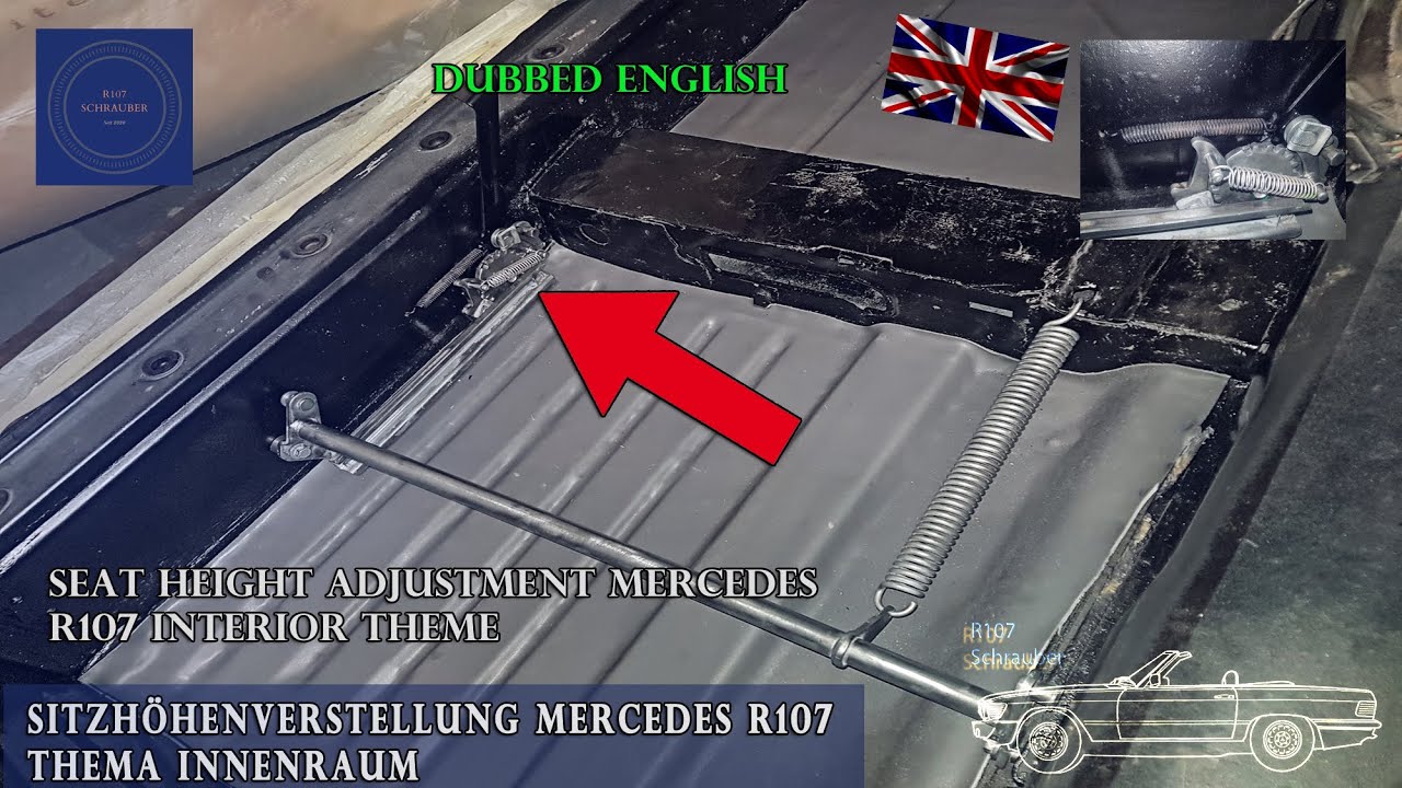 Seat height adjustment for Mercedes SL R107 - Installation and function - Oldtimer Restauration