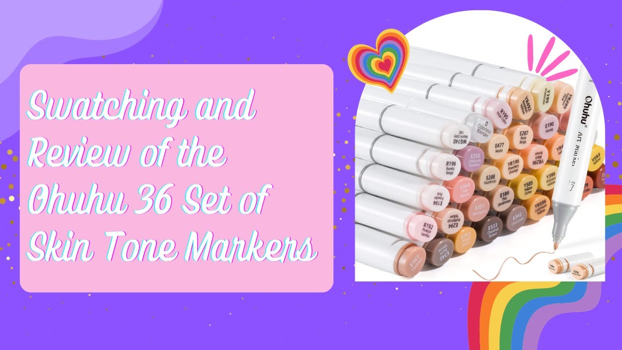 Swatching of the 36 Set of Ohuhu Skin Tone Alcohol Markers