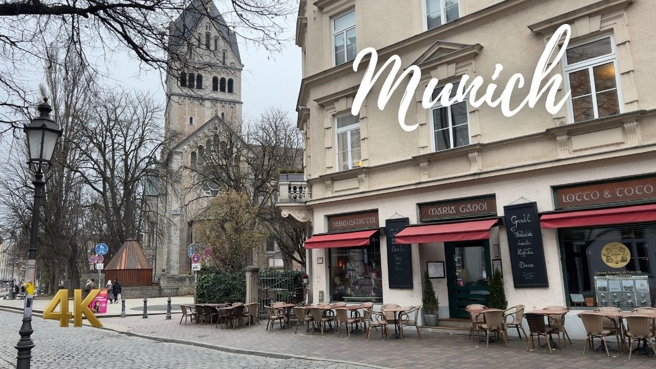 Munich, Germany - Cloudy Sunday Walk from Lehel to Ostbahnhof Station - 4K 60fps