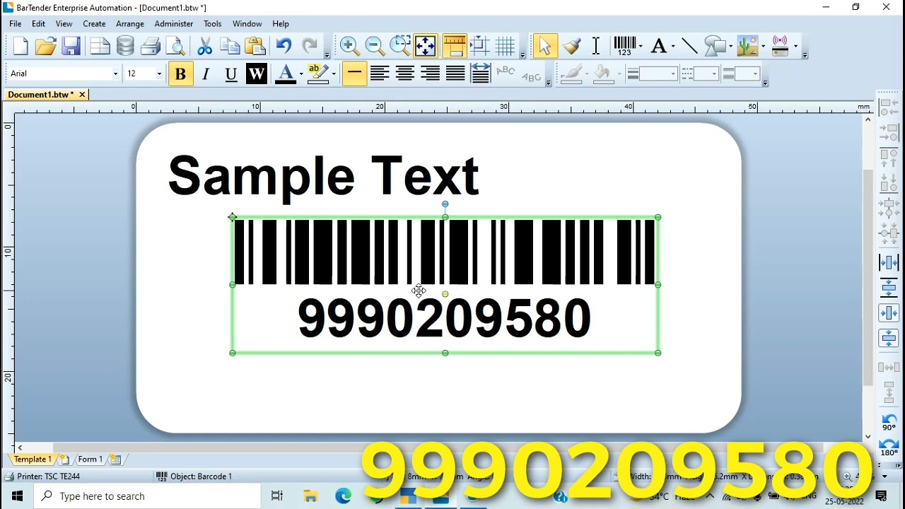 How to Create Label design/ Template in Bartender in hindi #xpertbarcode