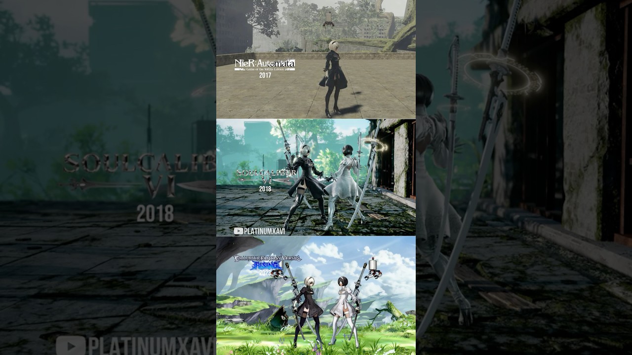 2Bs Self Destruct in GBFVR vs SC6 vs NieR Automata