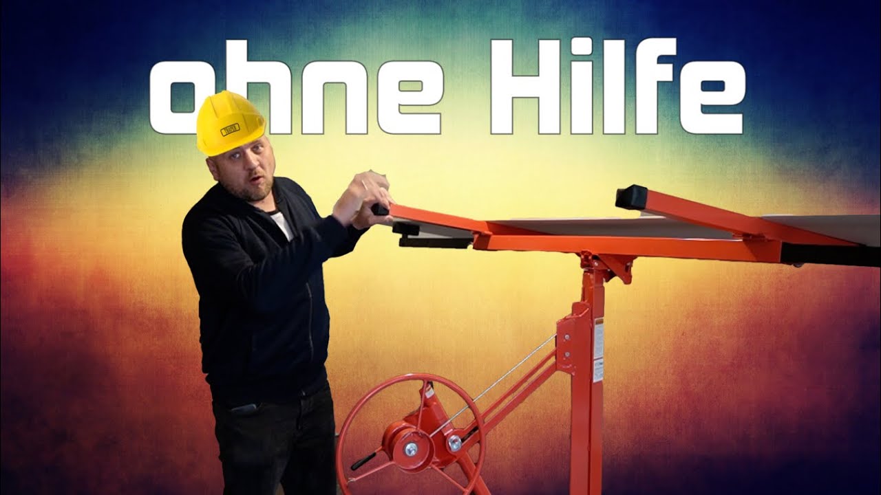 Genial um Rigipsplatten anzubringen, alleine mit dem Plattenheber im