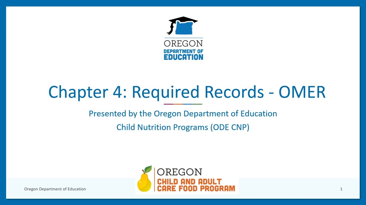 Chapter 4 - Required Records - OMER