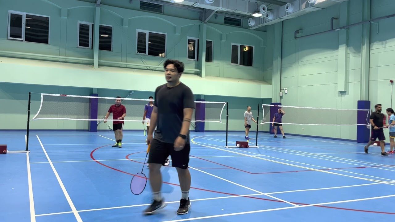 Solid Badminton Club Dubai | Dan/Cedric vs Coach Chris/Dave