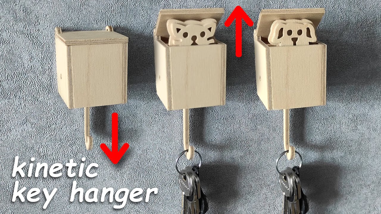 Kinetic key hanger - scroll saw project (assembly instruction)
