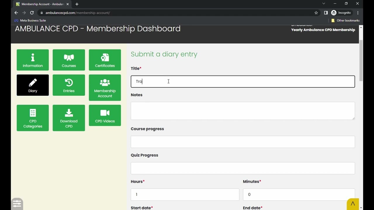 Our CPD Diary and Log