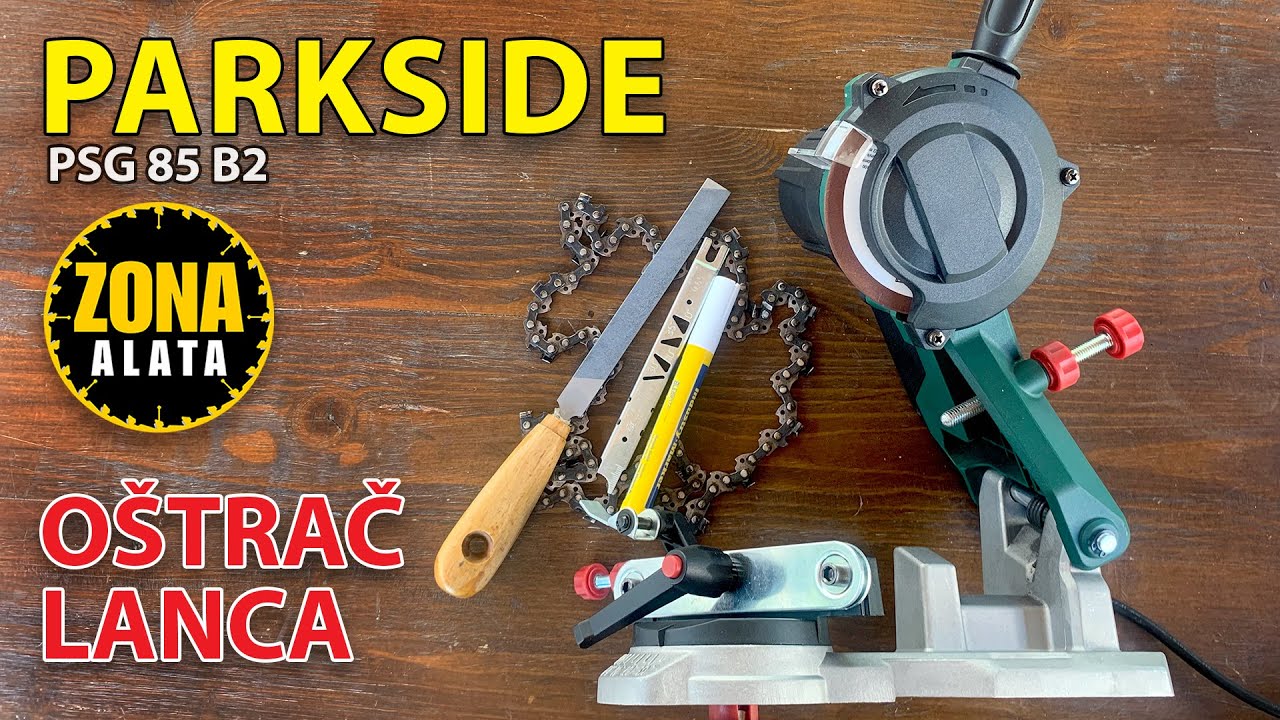 Точилка для бензопилы Parkside PSG 85 B2 - Как заточить цепь - Обзор - ТЕСТ 4К