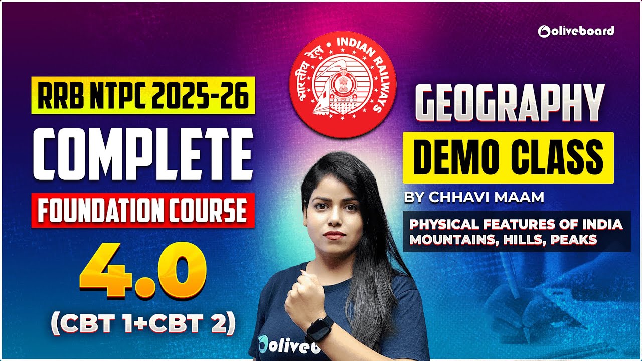 RRB NTPC 2025–26 Geography Demo Class | Physical Features of India | CBT 1 & 2 | Oliveboard