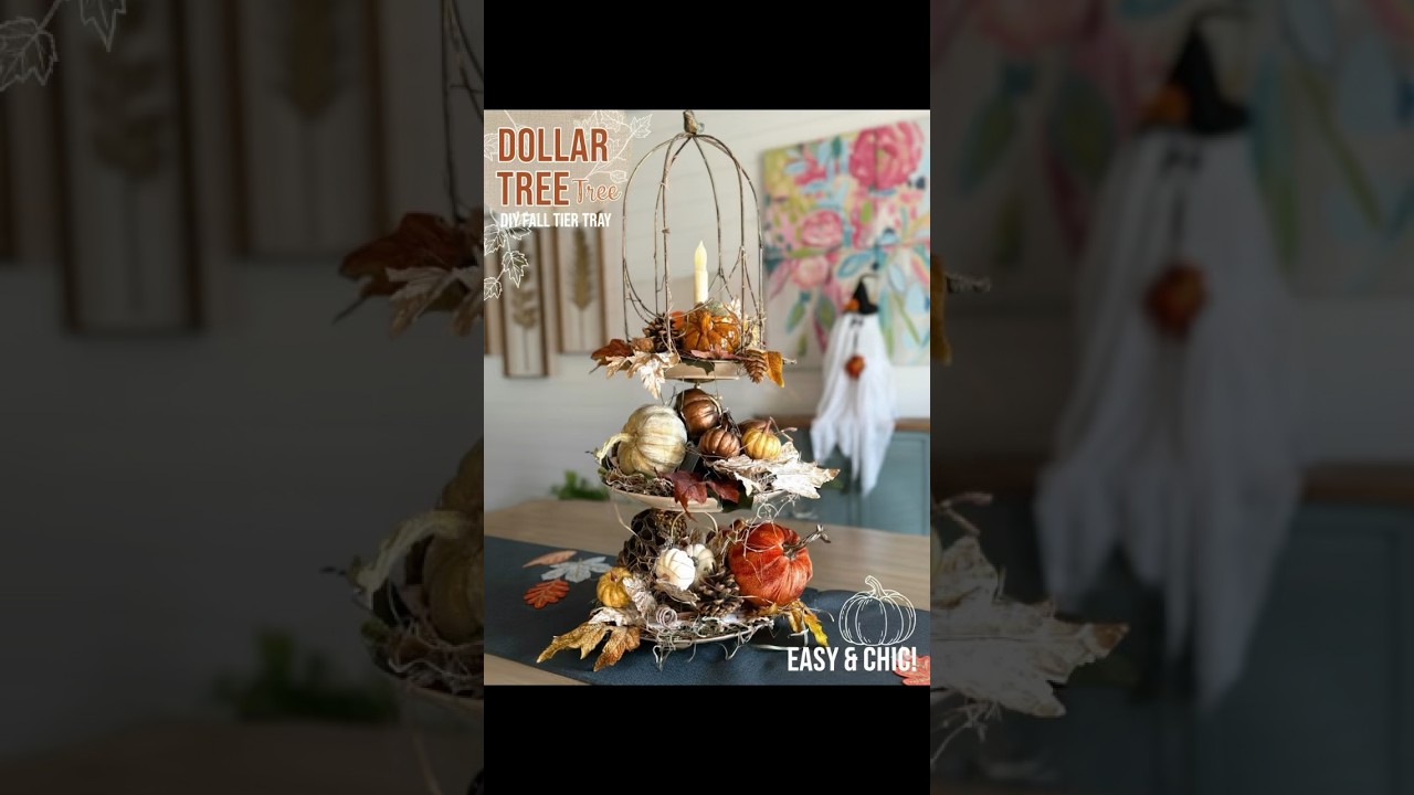DIY Dollar Tree Tiered Tray: A Fall & Christmas Home Decor Hack! #diydecor #falldecor #dollartree