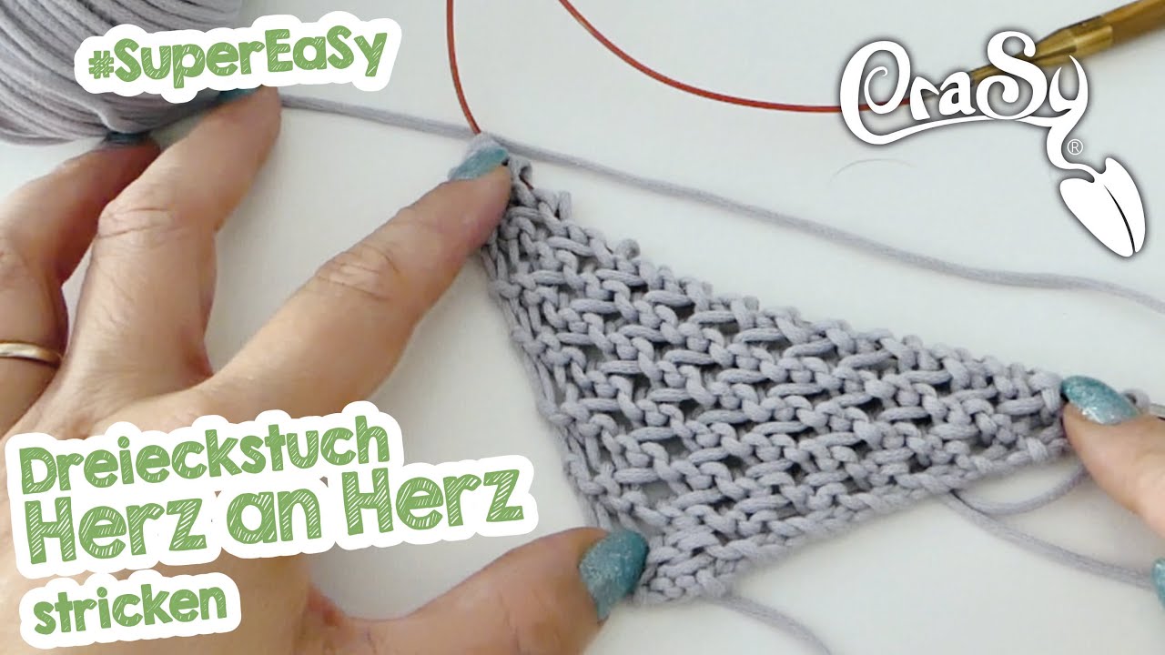Das Herz an Herz Tuch stricken   super eaSy with english subs