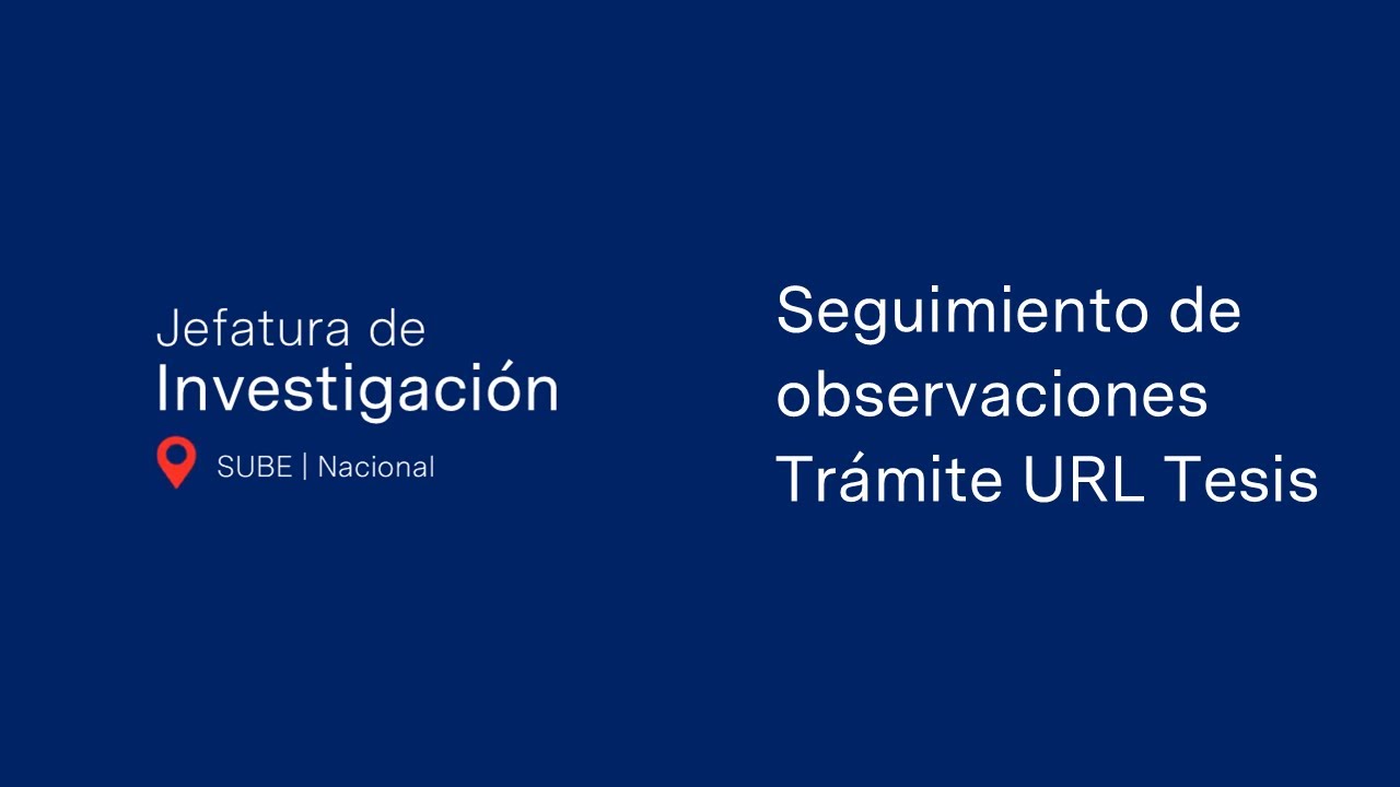 Seguimiento de observaciones Trámite URL Tesis