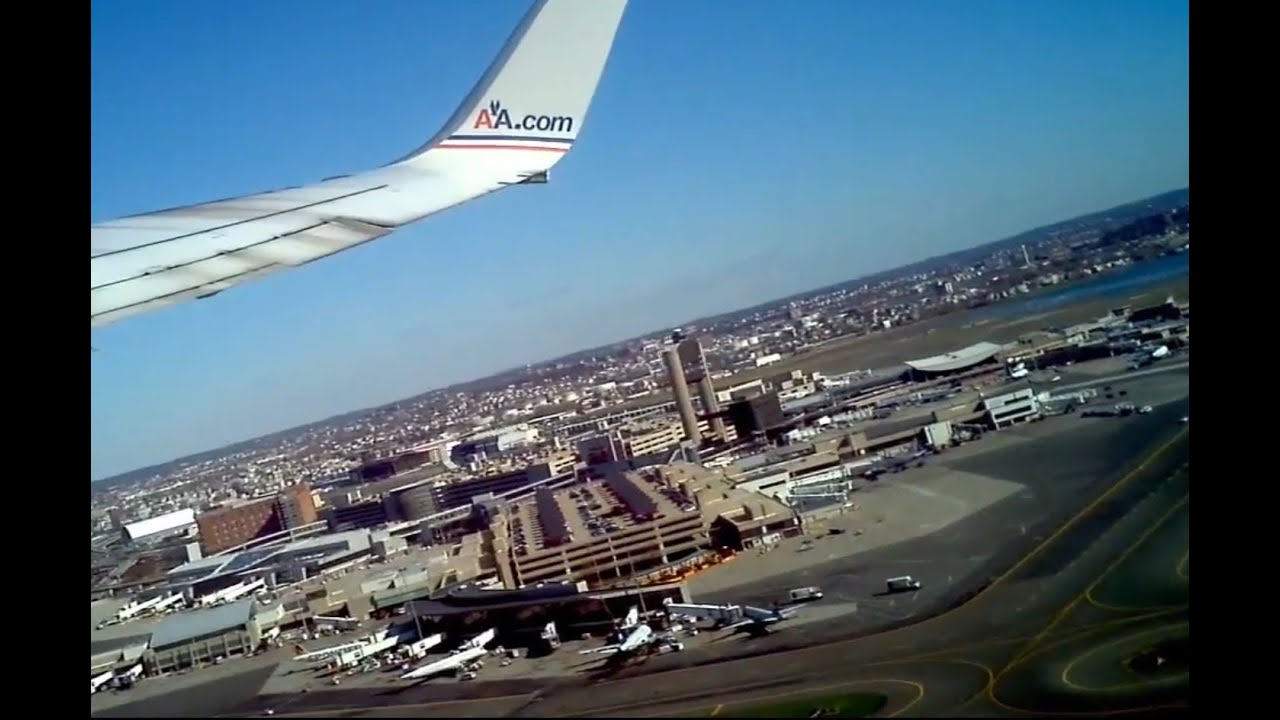 American Airlines takeoff from Boston Logan Airport 4/7/12