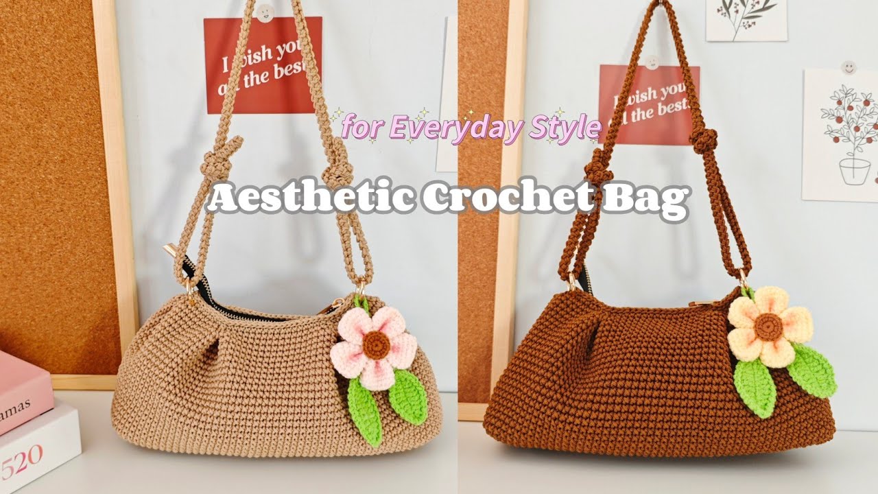 Aesthetic Crochet Bag For Everyday Style💕 | Step-by-Step Tutorial| Cozy Craft| Beginner Friendly 