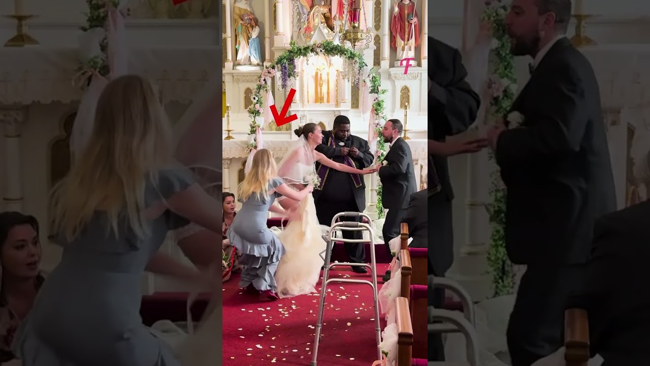 Wedding Laughter: Bride's Dress Caught! 